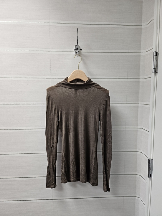 BCBGMaxAzria Tops - BCBGMaxAzria Taupe Sheer Brown Long Sleeve